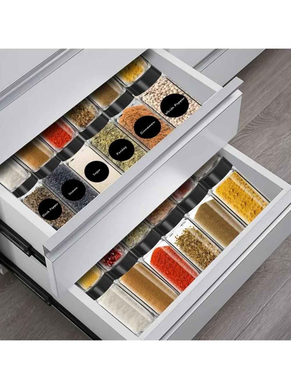 12 Pack Glass Spice Jars with Labels & Shaker Lids, 4oz Empty Containers
